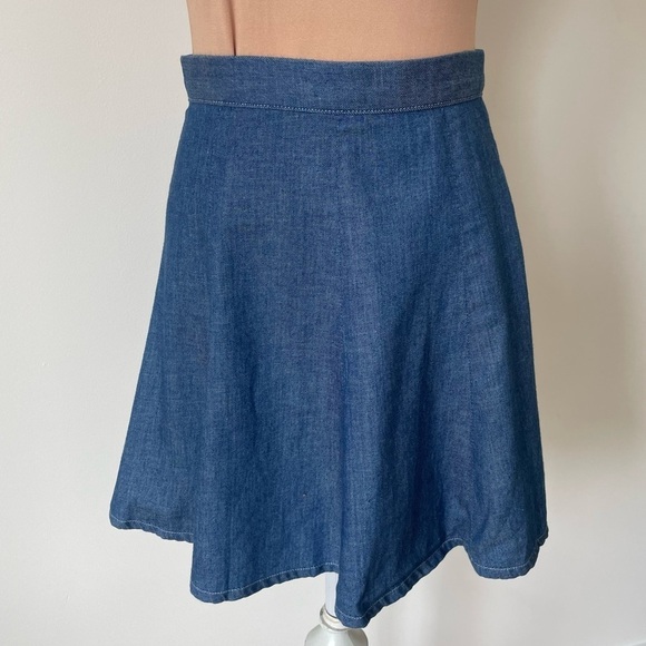 Rag & Bone/Jean Suki Rinse Blue Denim A-line Reversible Mini Skirt EUC Size 26 - Picture 5 of 12